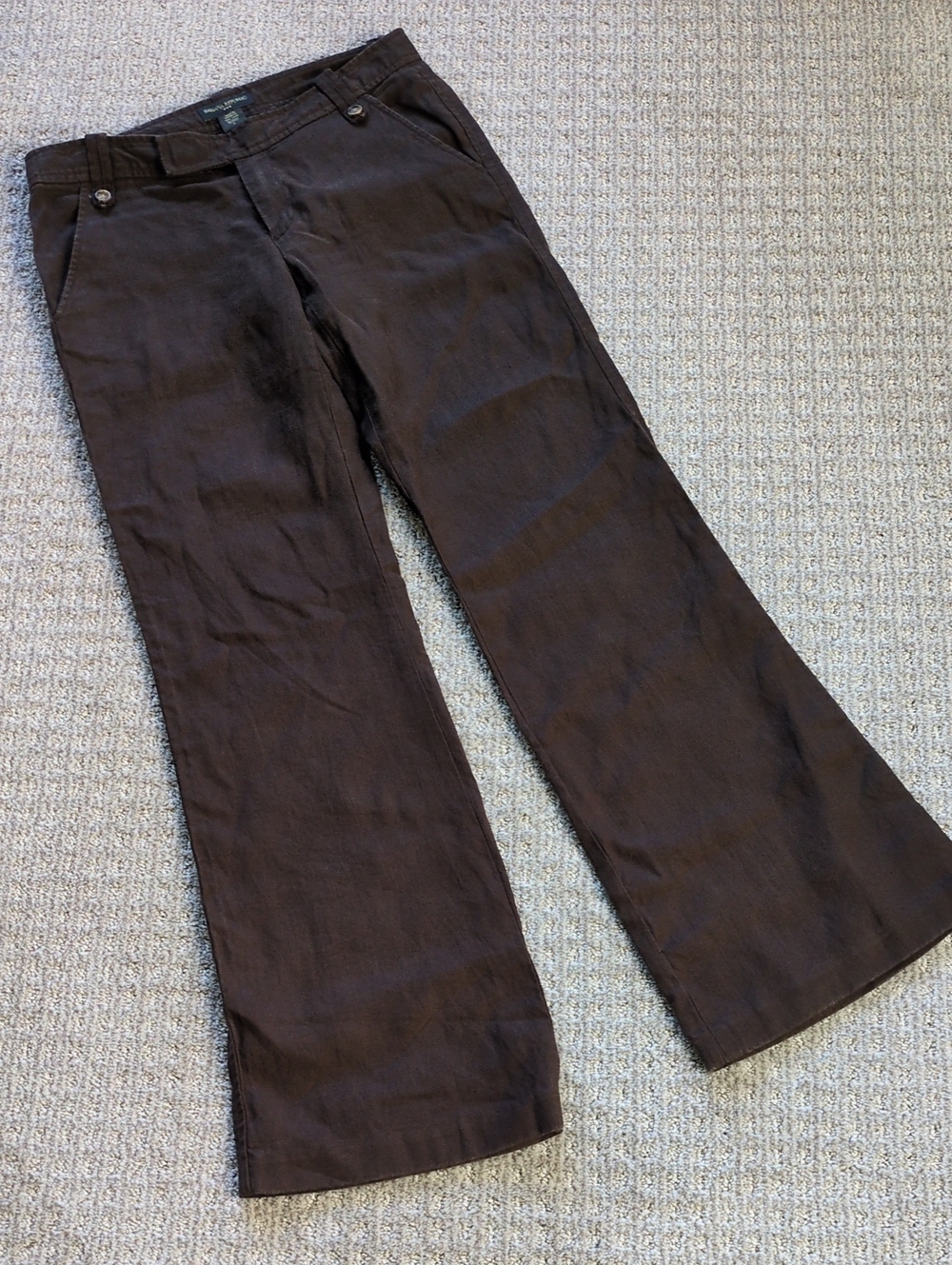 ADORABLE Banana Republic 100% Brown Linen Boot cut Pants, Size 2 🤎